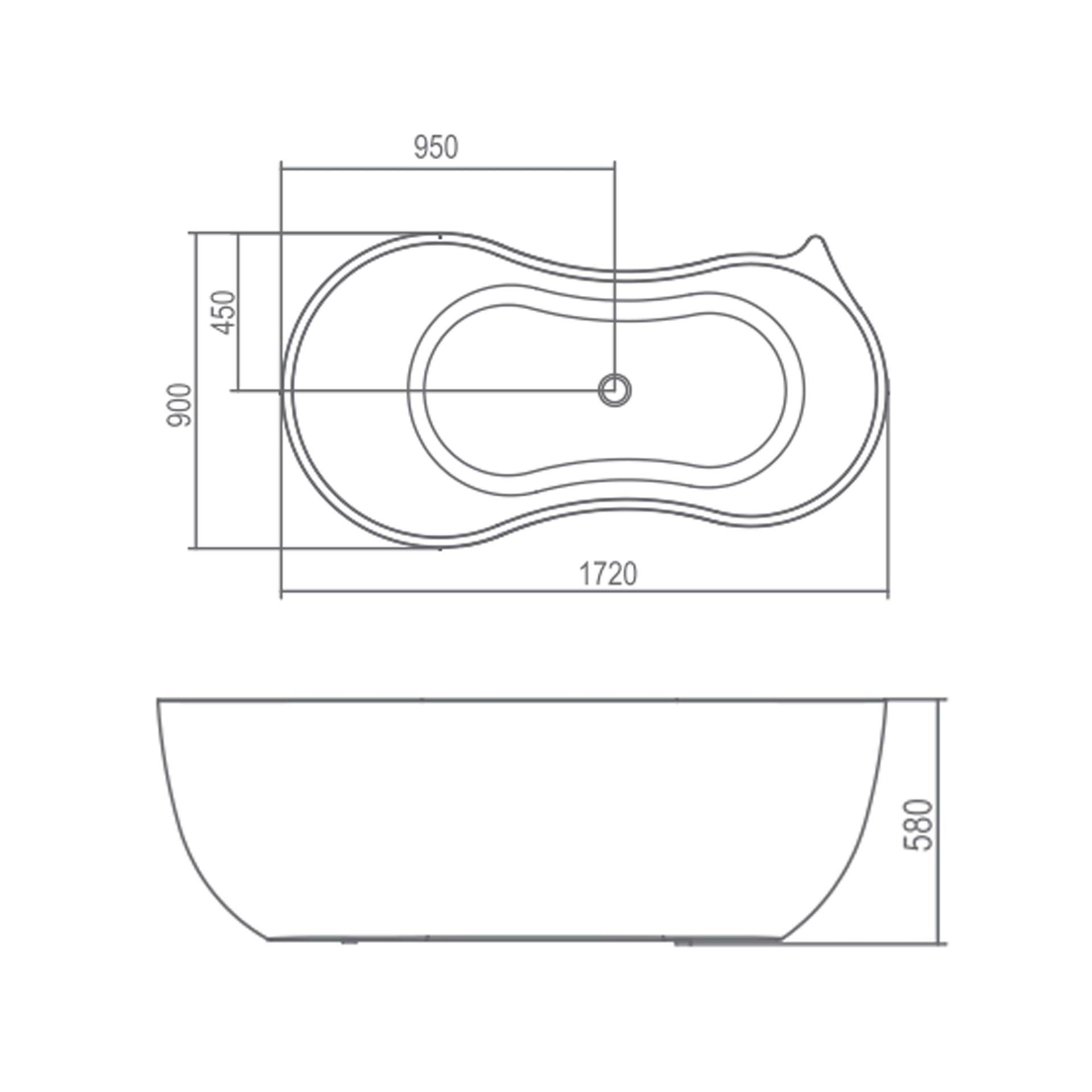 Underscore  Freestanding Soaking Acrylic Bathtub image 2