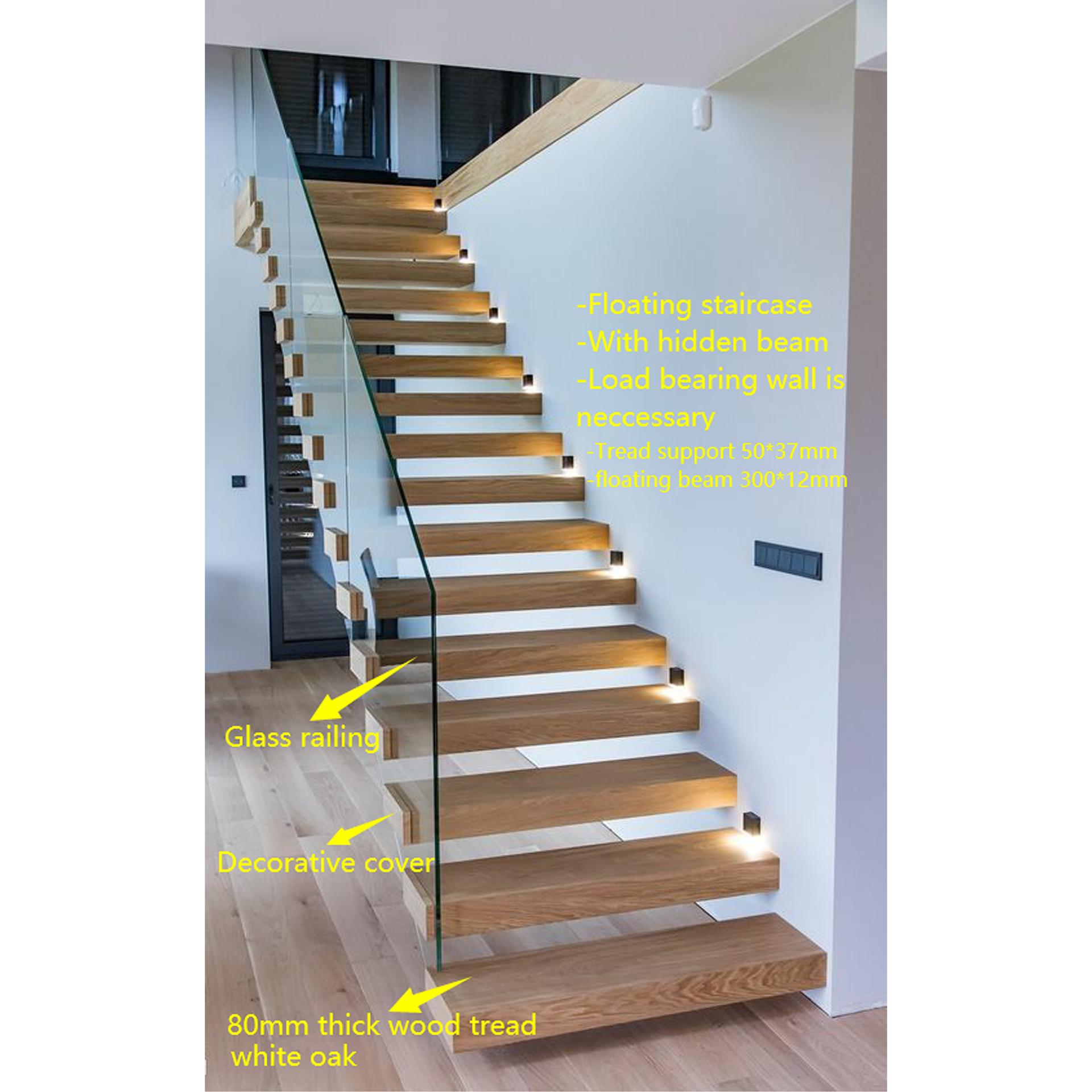 Floating Beam Straight Staircase image 2