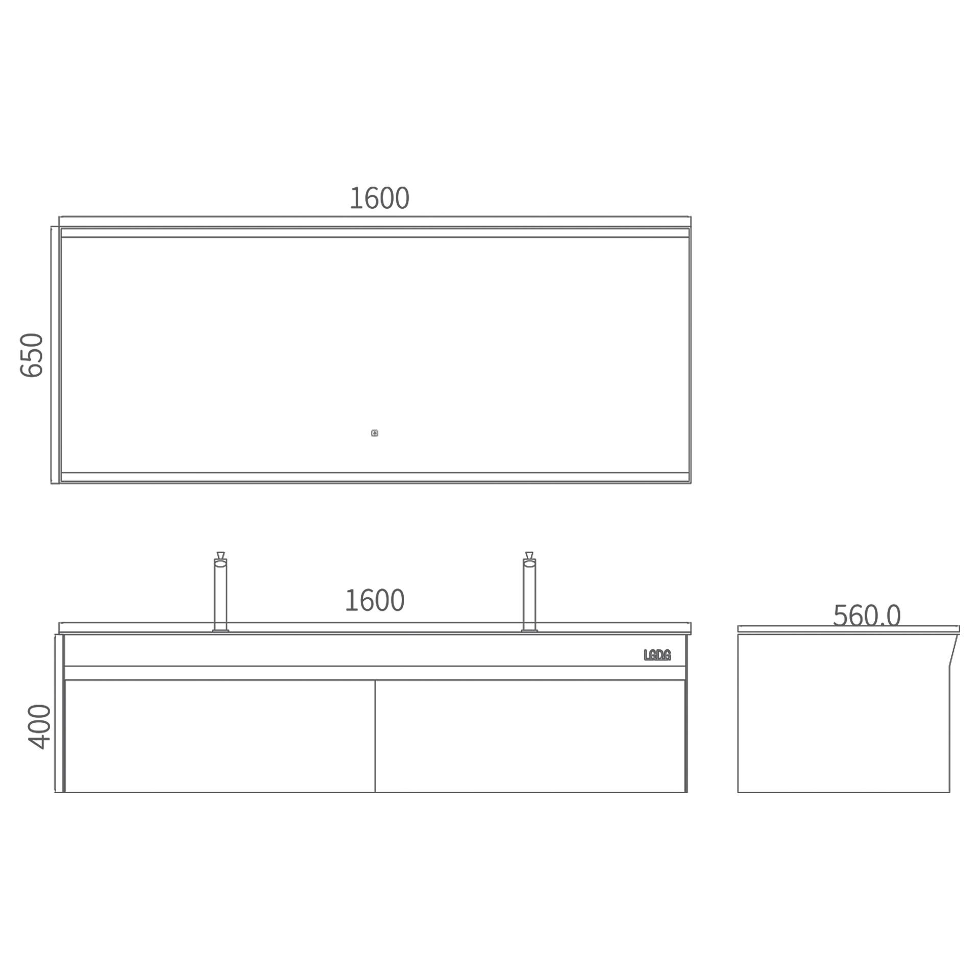 Designer Langdeng LD-3835 Bathroom Vanity Set  1600*560 image 3