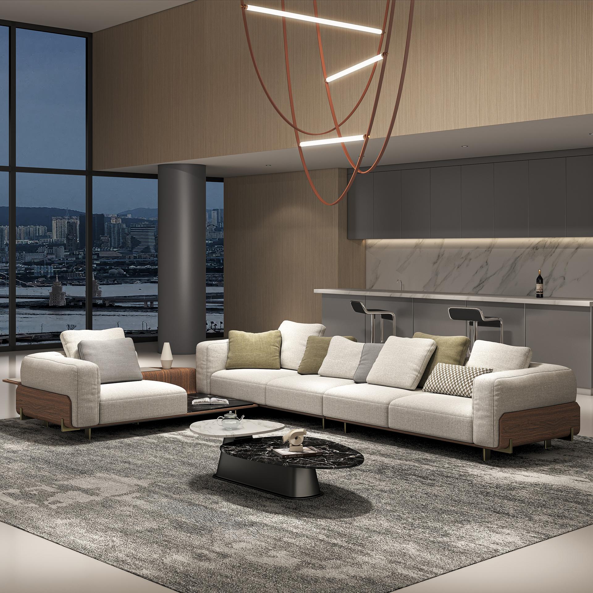 Linen Blend Sofa Down