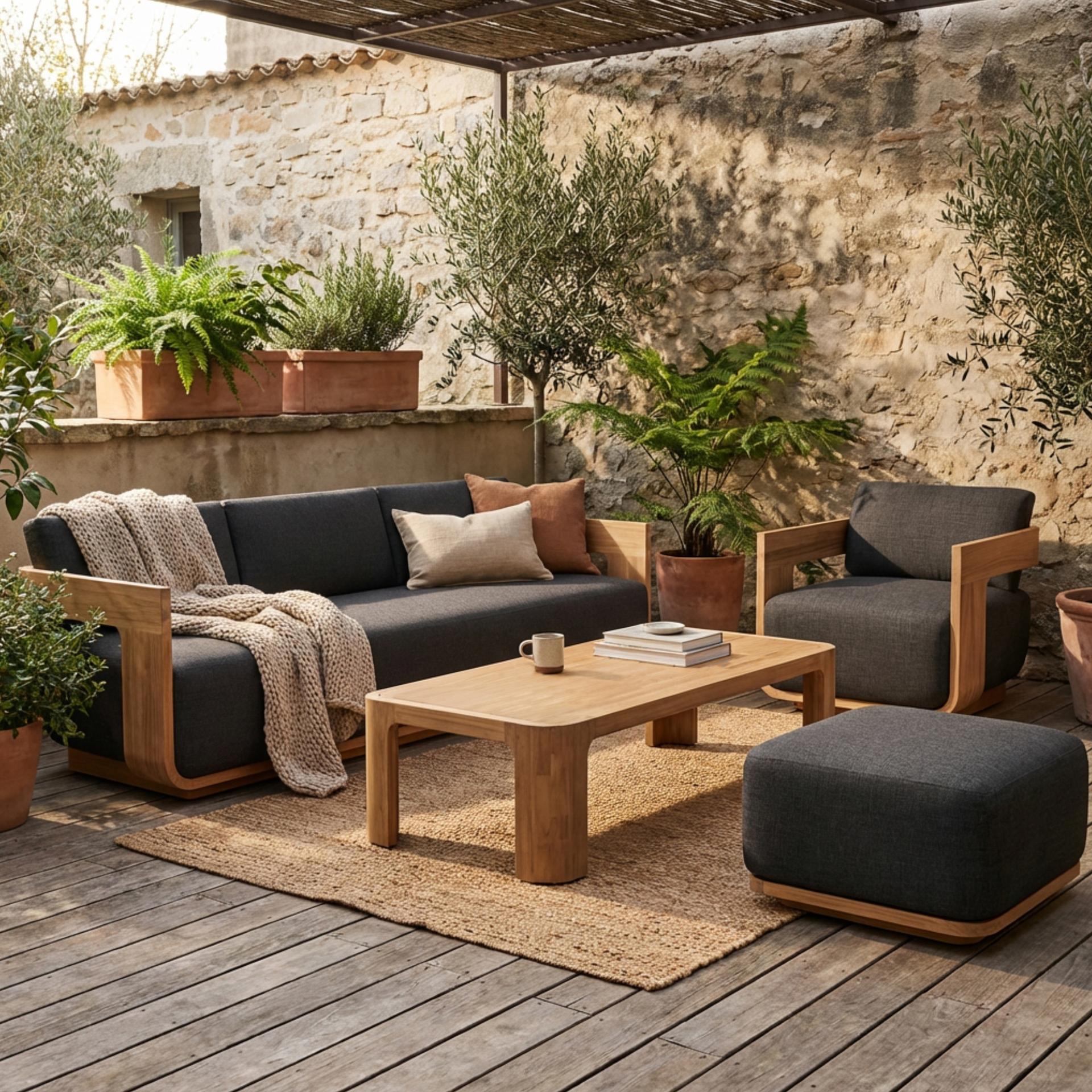 Solaro Curve Teak Sofa Set